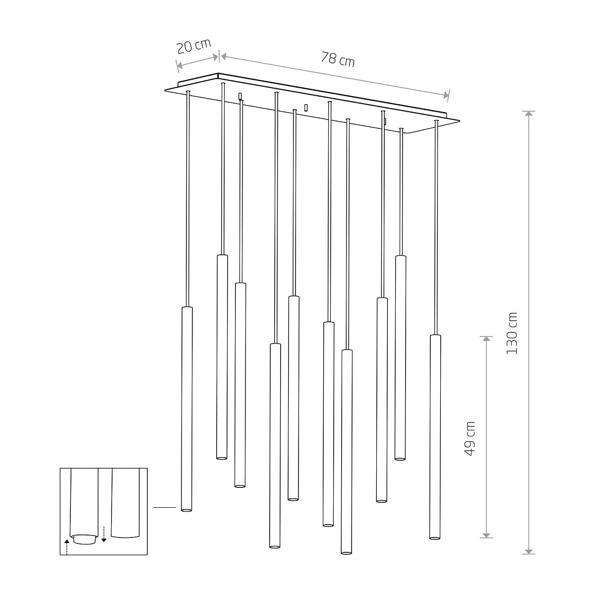 Nowodvorski LASER 490 Pendelleuchte, 10x G9 Messing Schwarz 5 Nowodvorski LASER 490 Pendelleuchte, 10x G9 Messing Schwarz – Bild 3