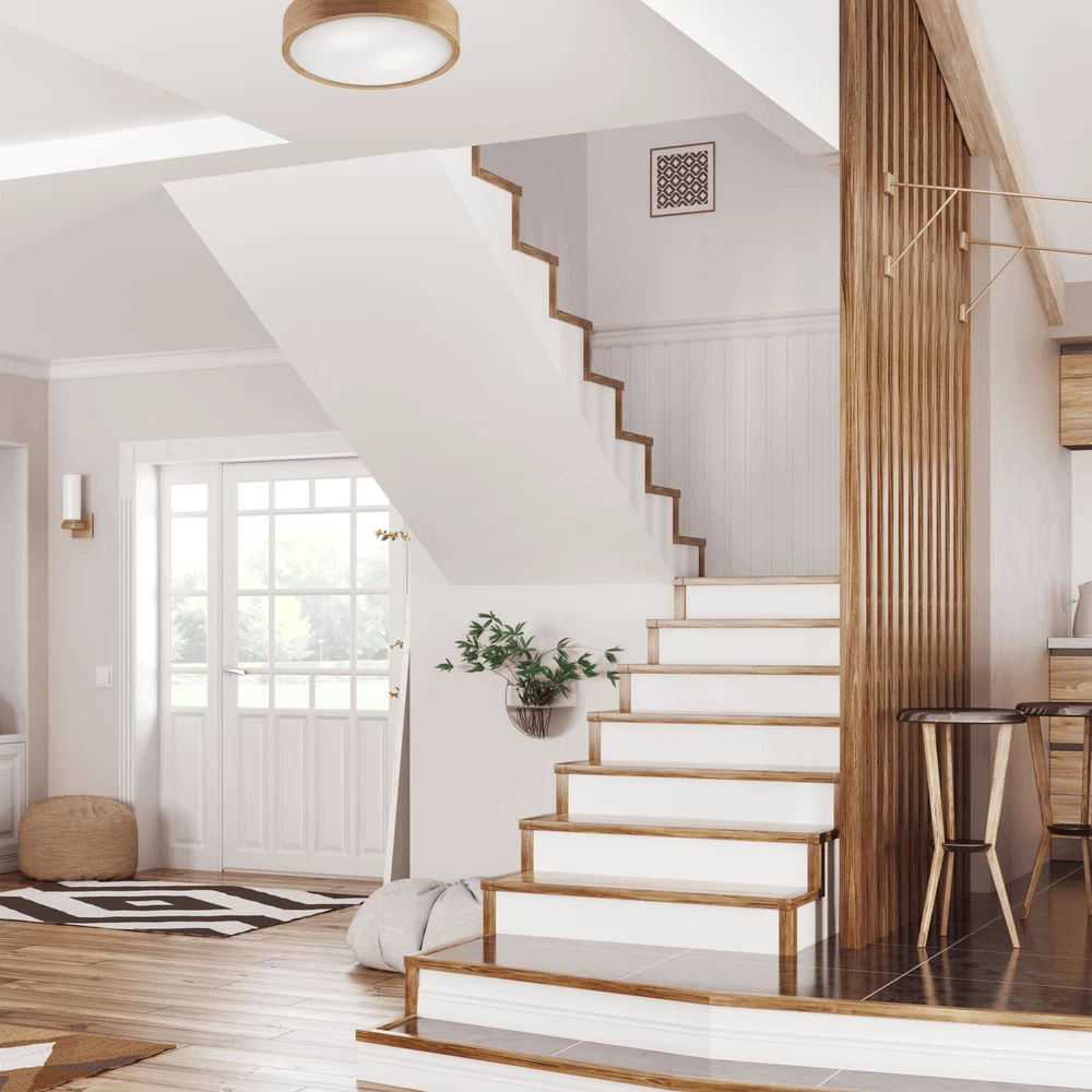 BIOLEDEX Runde Deckenleuchte 37cm Mit E27 Fassung Aus Natur Holz Und Glas, Farbe Eiche Holz 4 BIOLEDEX Runde Deckenleuchte 37cm Mit E27 Fassung Aus Natur Holz Und Glas, Farbe Eiche Holz – Bild 2