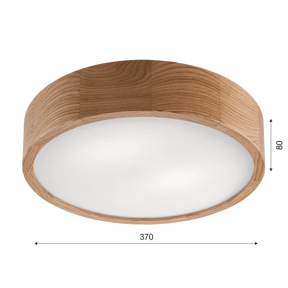 BIOLEDEX Runde Deckenleuchte 37cm Mit E27 Fassung Aus Natur Holz Und Glas, Farbe Eiche Holz 7 BIOLEDEX Runde Deckenleuchte 37cm Mit E27 Fassung Aus Natur Holz Und Glas, Farbe Eiche Holz – Bild 5