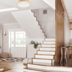 BIOLEDEX Runde Deckenleuchte 47cm Mit 3x E27 Fassung Aus Natur Holz Und Glas, Farbe Kiefer Holz -Lichtwelt Verkauf bioledex z110 429 2