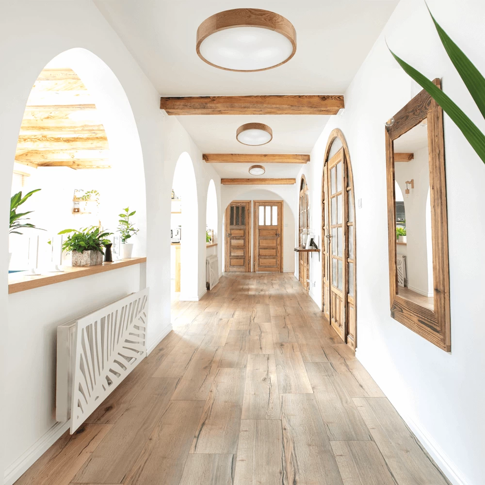 BIOLEDEX Runde Deckenleuchte 47cm Mit 3x E27 Fassung Aus Naturholz Und Glas, Farbe Kiefer Eiche 5 BIOLEDEX Runde Deckenleuchte 47cm Mit 3x E27 Fassung Aus Naturholz Und Glas, Farbe Kiefer Eiche – Bild 3