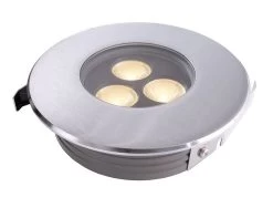 Deko Light Flat II WW Bodeneinbaustrahler Außen LED Silber IP67 400lm 3000K >80 Ra 20° Modern