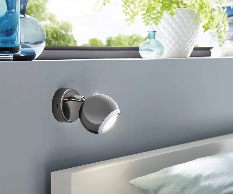 EGLO BIMEDA LED Wandspot, 1-flg. GU10 Nickel-nero, Chrom 4 EGLO BIMEDA LED Wandspot, 1-flg. GU10 Nickel-nero, Chrom – Bild 2