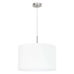EGLO PASTERI Textil Hängeleuchte, 380mm, E27 Nickel-matt, Weiss