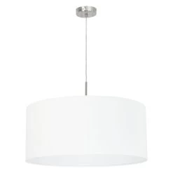 EGLO PASTERI Textil Hängeleuchte, 530mm, E27 Nickel-matt, Weiss