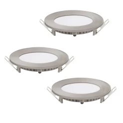 EGLO Connect FUEVA-C LED Einbauleuchte Nickel-matt 85mm 3er Set App Steuerbar