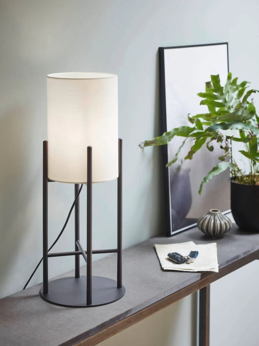 EGLO GLASTONBURY Textil Tischleuchte Schwarz, Weiß E27 20,5x56,5cm Mit Kabelschalter 4 EGLO GLASTONBURY Textil Tischleuchte Schwarz, Weiß E27 20,5x56,5cm Mit Kabelschalter – Bild 2