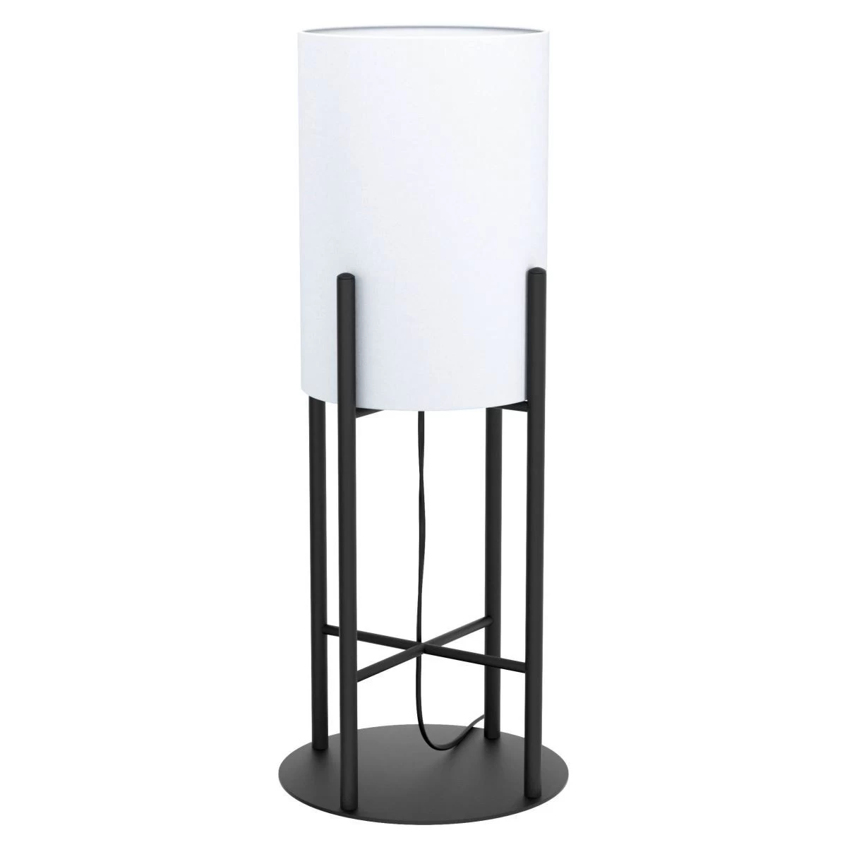 EGLO GLASTONBURY Textil Tischleuchte Schwarz, Weiß E27 20,5x56,5cm Mit Kabelschalter 3 EGLO GLASTONBURY Textil Tischleuchte Schwarz, Weiß E27 20,5x56,5cm Mit Kabelschalter