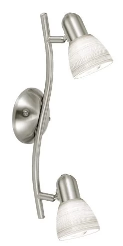 EGLO DAKAR 1 Deckenspot, Welle, 2-flg. E14 Nickel-matt, Weiss