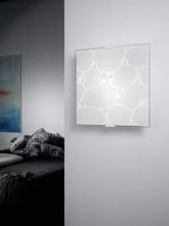 EGLO SABBIO 1 Wand & Deckenleuchte, Glitter, E14 Weiss, Chrom -Lichtwelt Verkauf eglo92749 1