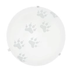 EGLO MARS Deckenleuchte DM245, Pfotenmotiv, 1-flg., E27, Weiss