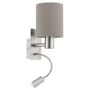 EGLO PASTERI Textil Wandlampe E27 Taupe Mit Led Leselampe -Lichtwelt Verkauf eglo96478
