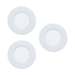 EGLO FUEVA 5 LED Einbauleuchte Weiss 3er Set Rund 86mm 900lm 3000K