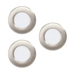EGLO FUEVA 5 LED Einbauleuchte Nickel-matt 3er Set Rund 86mm 900lm 3000K