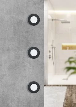 EGLO FUEVA 5 LED Einbauleuchte Schwarz IP44 Rund 86mm 300lm 3000K