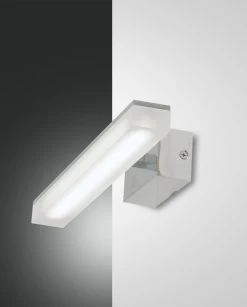 LED Spiegelleuchte Chrom Fabas Luce Saura 320mm 450lm 3000K