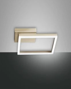 Fabas Luce Bard LED Deckenleuchte Modern 22W 1980lm 270x270mm Gold Edelmatt