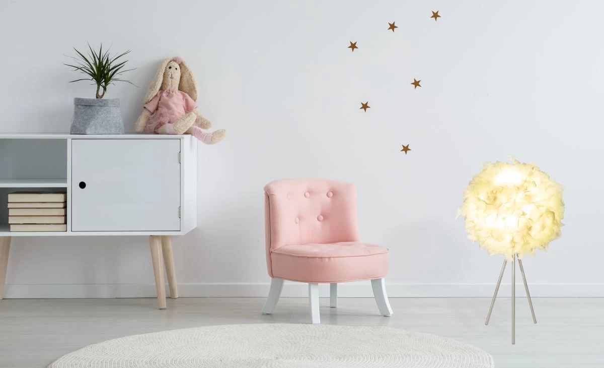 Globo Katunga Tischleuchte Nickel Matt, Weiß E27 Mit Schalter 35x65cm 6 Globo Katunga Tischleuchte Nickel Matt, Weiß E27 Mit Schalter 35x65cm – Bild 4