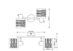 Globo Tunno Deckenstrahler Schwarz, Gold 2x E14 Dimmbar 29,6x10x16cm -Lichtwelt Verkauf globo15342 2 7