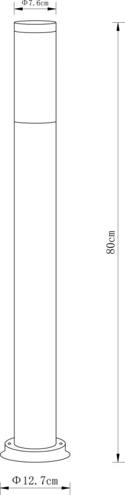 Globo Boston Sockelleuchte Edelstahl E27 Dimmbar 12,7x80cm