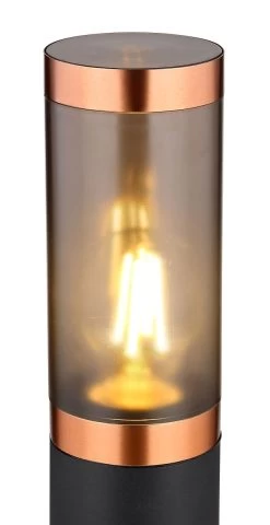 Globo BOSTON Wegeleuchte 800mm Schwarz, Kupfer, Kunststoff Rauchfarben, 1xE27 8 Globo BOSTON Wegeleuchte 800mm Schwarz, Kupfer, Kunststoff Rauchfarben, 1xE27 -Lichtwelt Verkauf globo31588bc 3