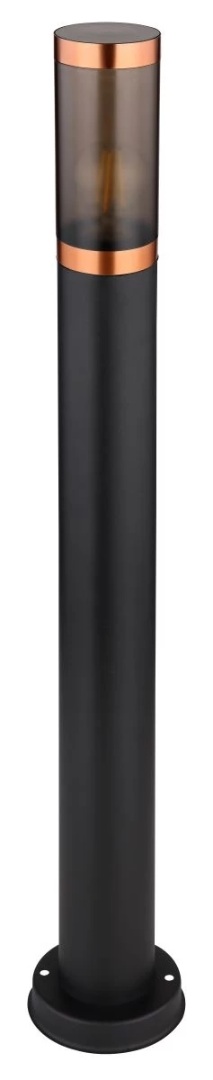 Globo BOSTON Wegeleuchte 800mm Schwarz, Kupfer, Kunststoff Rauchfarben, 1xE27