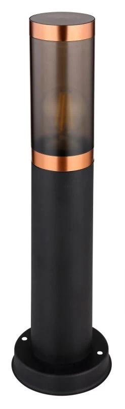 Globo BOSTON Außenleuchte Edelstahl Schwarz, Kupfer,Kunststoff Rauchfarben, 450mm 1xE27