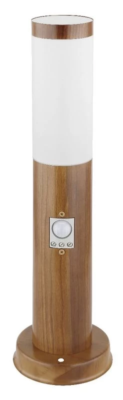 Globo BOSTON Außenleuchte Holzoptik Sensor, 1xE27