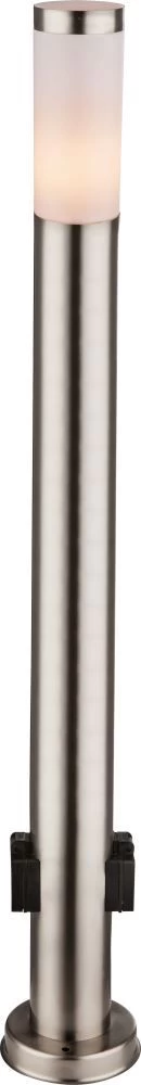 Globo BOSTON I Außenleuchte Edelstahl Mit 2 Steckdosen, 1xE27