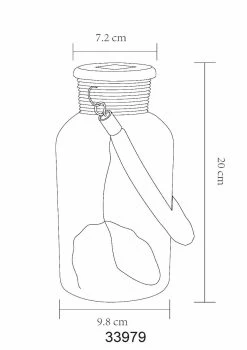 LED Solarleuchte Glas Mit Henkel Und Lichterkette Klar Braun 9,8x20cm Von Globo -Lichtwelt Verkauf globo33979 tz
