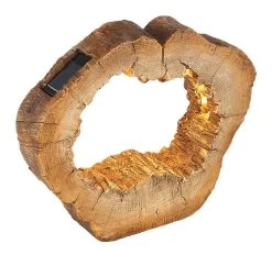 LED Solarleuchte Baumstamm Mit Loch Kunststoff Braun 20xLED Von Globo -Lichtwelt Verkauf globo36518 a