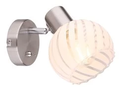 Globo Willy Wandstrahler Nickel Matt E27 Mit Schalter X13x15cm