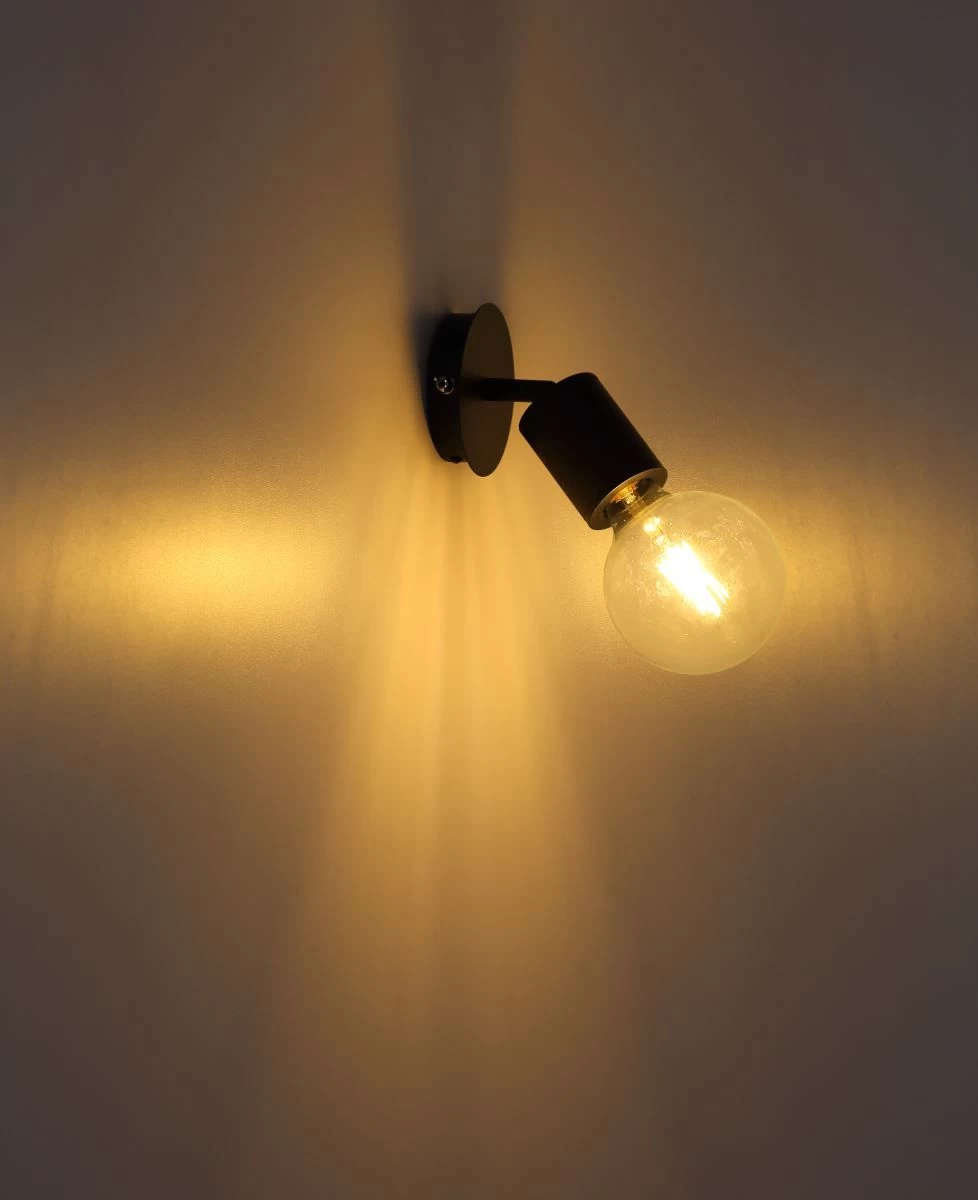 Globo Hermine Wandstrahler Schwarz E27 Mit Schalter X12x14,5cm 6 Globo Hermine Wandstrahler Schwarz E27 Mit Schalter X12x14,5cm – Bild 4