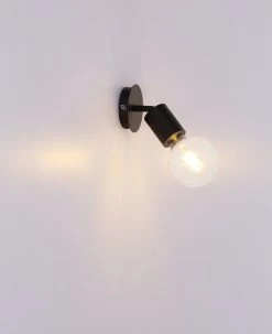 Globo Hermine Wandstrahler Schwarz E27 Mit Schalter X12x14,5cm 11 Globo Hermine Wandstrahler Schwarz E27 Mit Schalter X12x14,5cm -Lichtwelt Verkauf globo54030 1 5