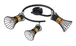 Globo Purra Deckenstrahler Schwarz, Gold 3x E14 Dimmbar 25x22cm 17 Globo Purra Deckenstrahler Schwarz, Gold 3x E14 Dimmbar 25x22cm -Lichtwelt Verkauf globo54814 3 1