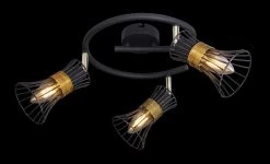 Globo Purra Deckenstrahler Schwarz, Gold 3x E14 Dimmbar 25x22cm 12 Globo Purra Deckenstrahler Schwarz, Gold 3x E14 Dimmbar 25x22cm -Lichtwelt Verkauf globo54814 3 6