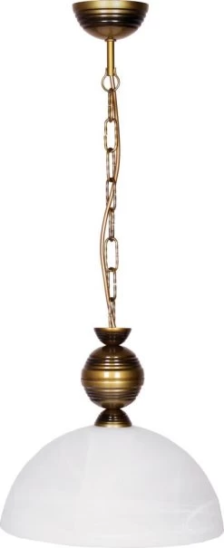 Jens Stolte Brunhilde 1 Pendelleuchte E27 Altmessing, Alerbaster Weiß