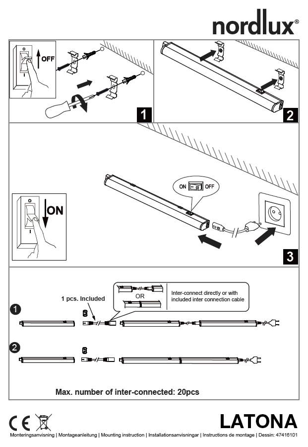 LED Unterbauleuchte Weiß Nordlux Latona 5W 420lm 31,2cm 3000K-4000K 2-Step 7 LED Unterbauleuchte Weiß Nordlux Latona 5W 420lm 31,2cm 3000K-4000K 2-Step – Bild 5