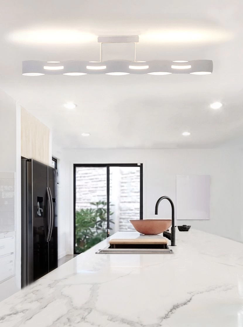 Luce Design Wave LED Deckenleuchte Weiß 2300lm 3000K 13x26x107,5cm Dimmbar 6 Luce Design Wave LED Deckenleuchte Weiß 2300lm 3000K 13x26x107,5cm Dimmbar – Bild 4