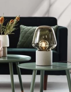 Tischlampe Beton Grau Mit Rauchglas Schirm Nordlux Christina E27 -Lichtwelt Verkauf m christina 48905011 2