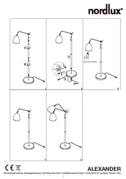 Stehleuchte Schwarz Nordlux Alexander E27 Schwenkbar -Lichtwelt Verkauf n48654003 tz
