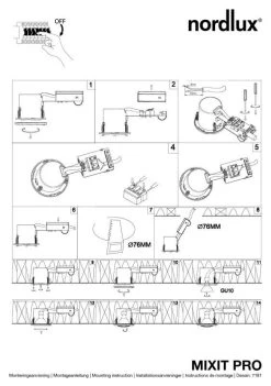 Nordlux Mixit Pro Einbauleuchte Geb. Stahl -Lichtwelt Verkauf n71810132 ze