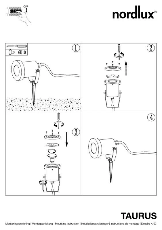 Nordlux Taurus Erdspiessleuchte Edelstahl 4 Nordlux Taurus Erdspiessleuchte Edelstahl – Bild 2