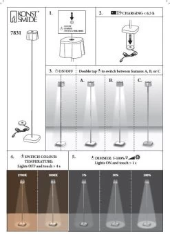 KONSTSMIDE Nice Akku Stehleuchte IP54 Schwarz Dimmbar 2700/3000K -Lichtwelt Verkauf nice stehleuchte mounting