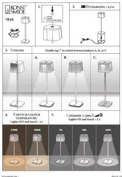 KONSTSMIDE Nice Akku Tischleuchte IP54 Rostfarben Dimmbar 2700/3000K 20 KONSTSMIDE Nice Akku Tischleuchte IP54 Rostfarben Dimmbar 2700/3000K -Lichtwelt Verkauf nice tischleuchte mounting