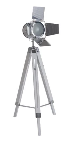 Dreibein Stehleuchte Im Retro Scheinwerfer Look Weiß Näve Holly E27 -Lichtwelt Verkauf nve2055323 2