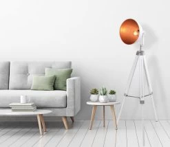 Dreibein Stehleuchte Im Retro Scheinwerfer Look Weiß Näve Christie E27 -Lichtwelt Verkauf nve2058623 3