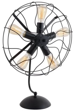 Tischleuchte Im Ventilator Look Schwarz Näve Alex 5x E27 -Lichtwelt Verkauf nve3123122 3