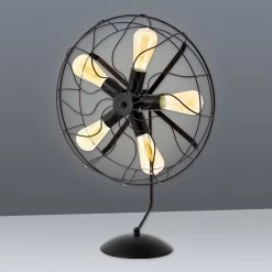 Tischleuchte Im Ventilator Look Schwarz Näve Alex 5x E27 -Lichtwelt Verkauf nve3123122 5