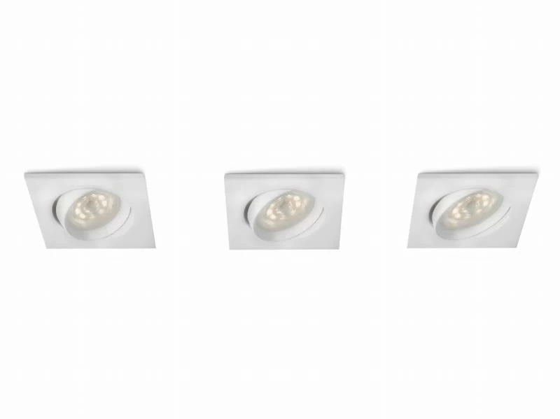 Philips Led-einbauspot 3er Set Eckig Weiß 3 Philips Led-einbauspot 3er Set Eckig Weiß